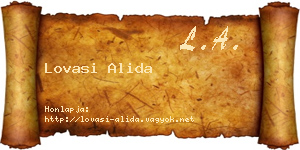 Lovasi Alida névjegykártya